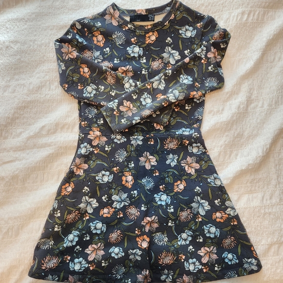 Zara Floral Longsleeve Sweater Minidress Size Small - Picture 4 of 7